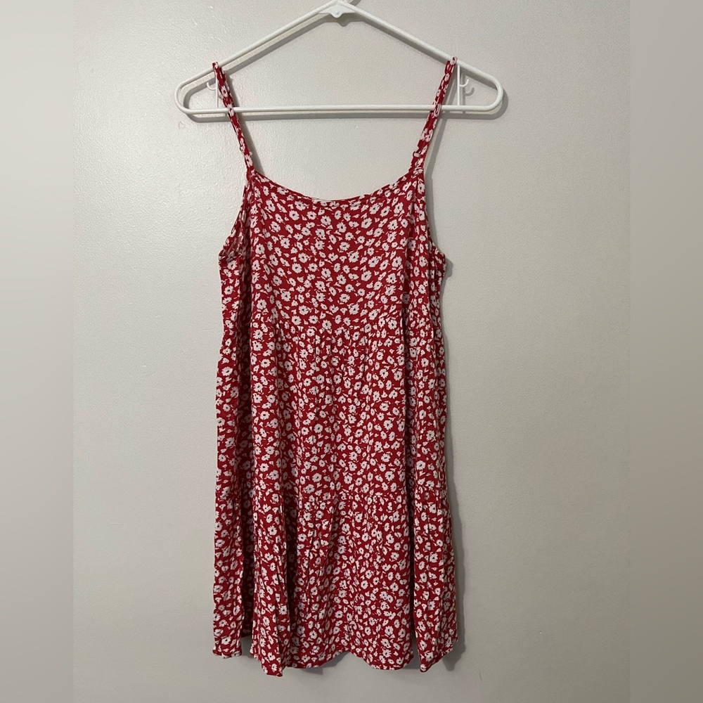 American Eagle Outfitters Red and White Floral Spaghetti Strap Tank - Picture 1 of 6